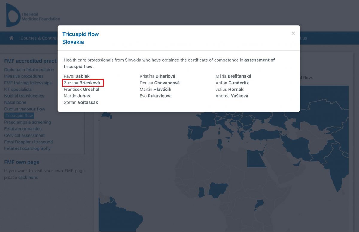 Fetal Medicine Foundation certifikát Tricuspid Flow